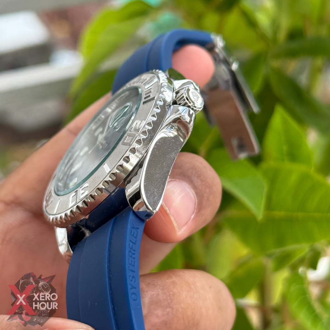 Rolex Yacht Master | Silicon Strap | Blue belt silver bezel blue dial_img_3