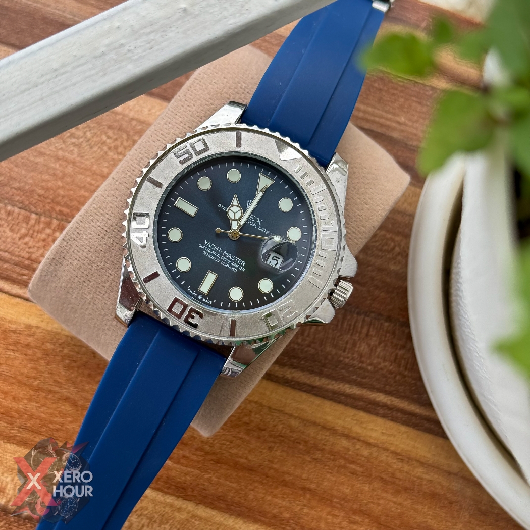 Rolex Yacht Master | Silicon Strap | Blue belt silver bezel blue dial_img_5