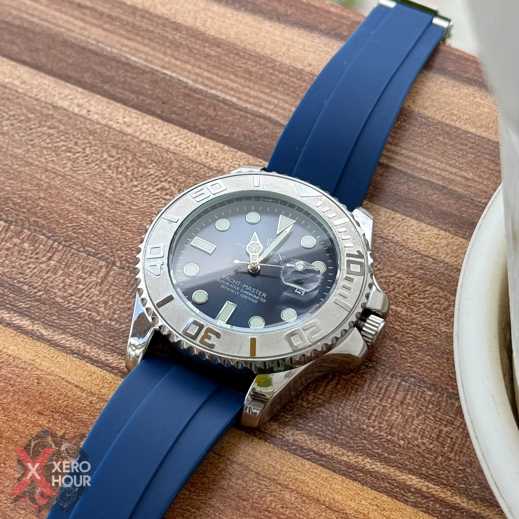 Rolex Yacht Master | Silicon Strap | Blue belt silver bezel blue dial_img_10