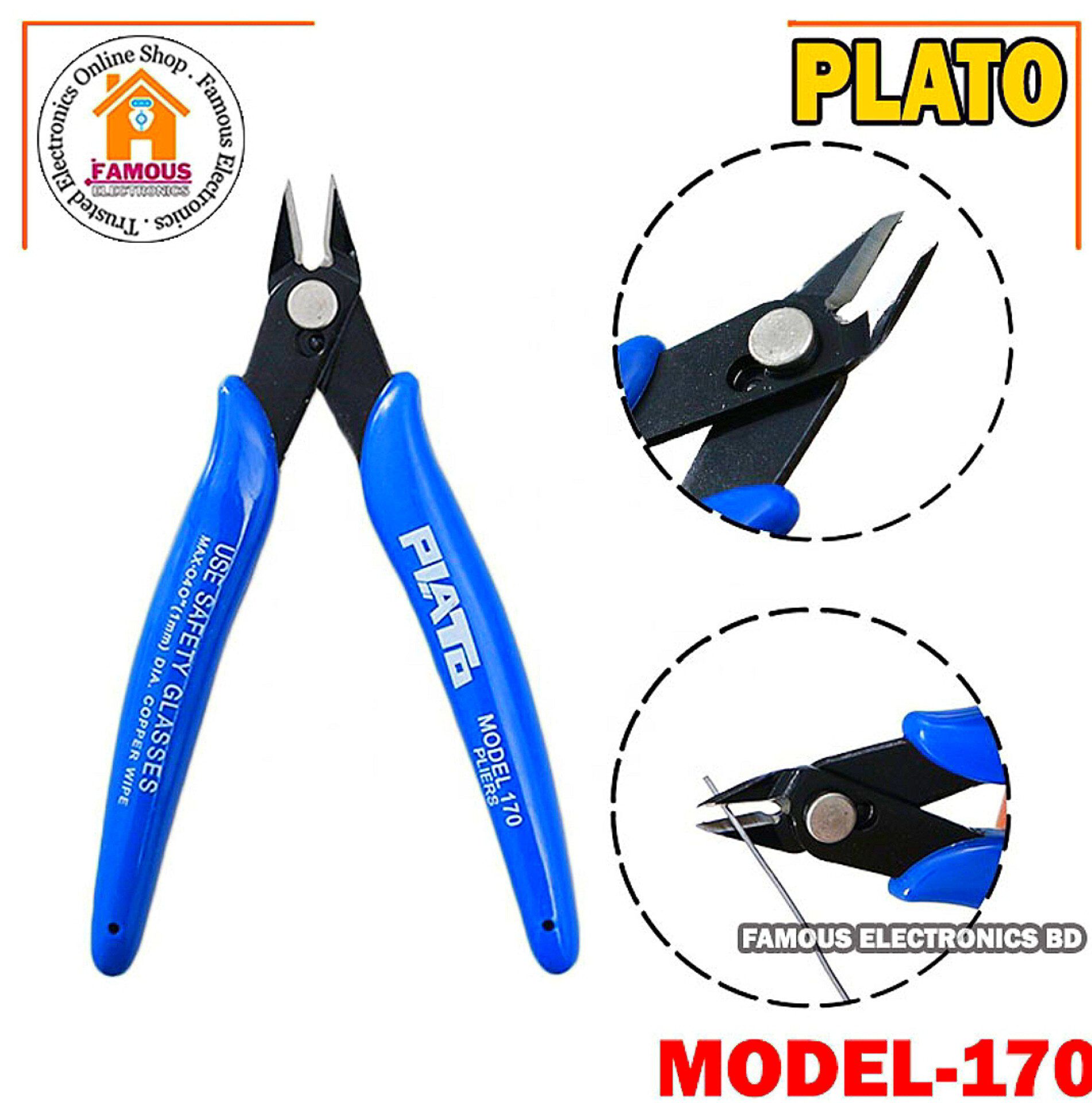 High-Quality Wire Cutter PLATO 170 Wishful Clamp DIY Electronic Diagonal Pliers Side Cutting Nippers - Precision Wire Cutting Tool for Electronics_img_6