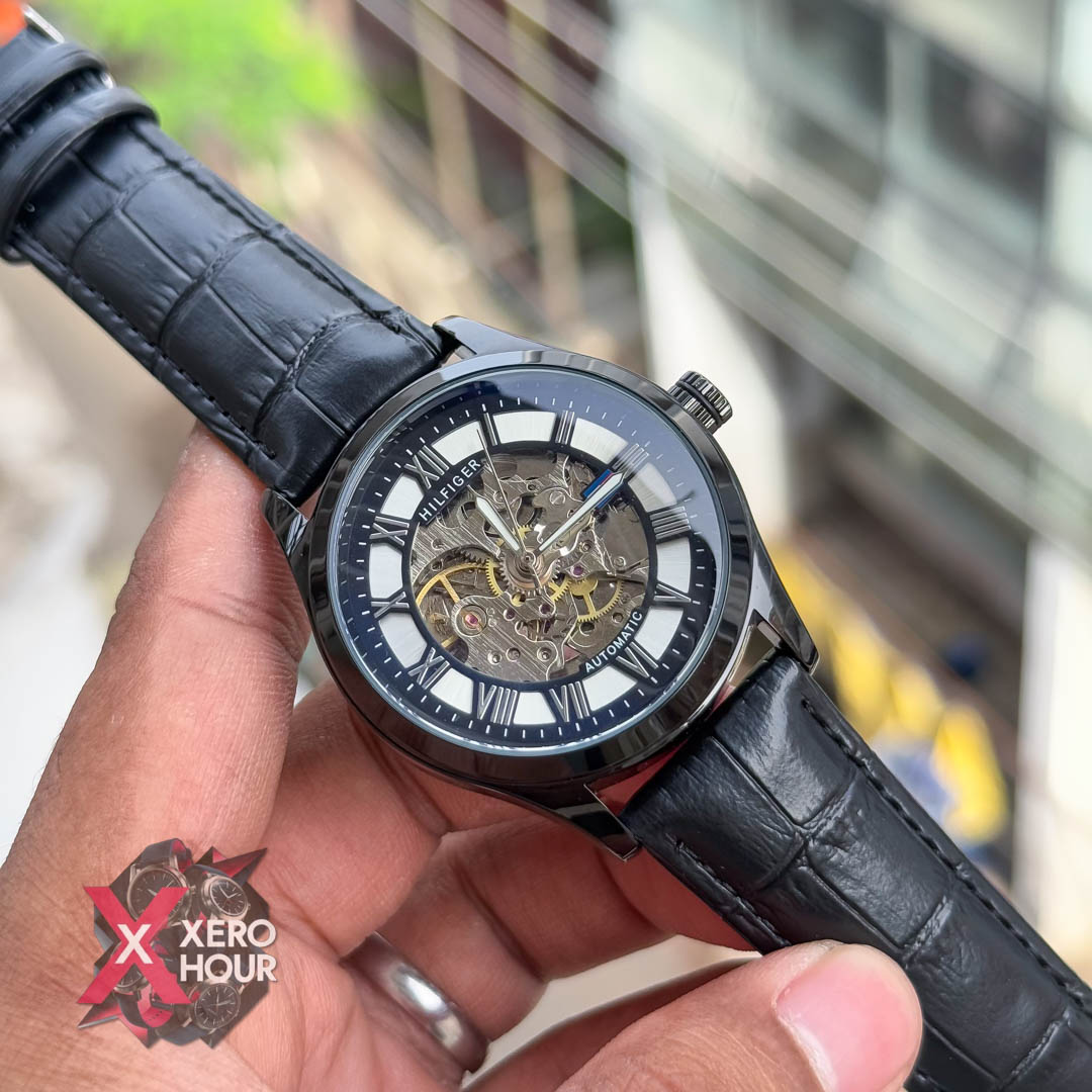 Tommy hilfiger Automatic movement | Leather belt watch Black dial_img_2