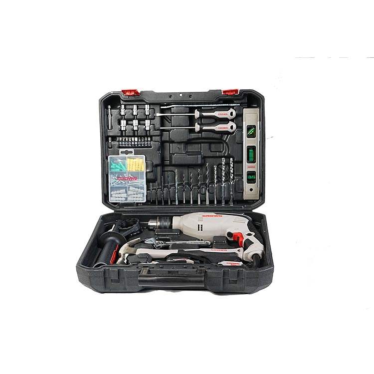 CROWN CK10-XA98 Professional Impact Drill With 98pcs Set of Tools & Accessories, Electric drill set, Model: CK10-XA98_img_1
