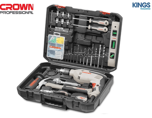 CROWN CK10-XA98 Professional Impact Drill With 98pcs Set of Tools & Accessories, Electric drill set, Model: CK10-XA98_img_4