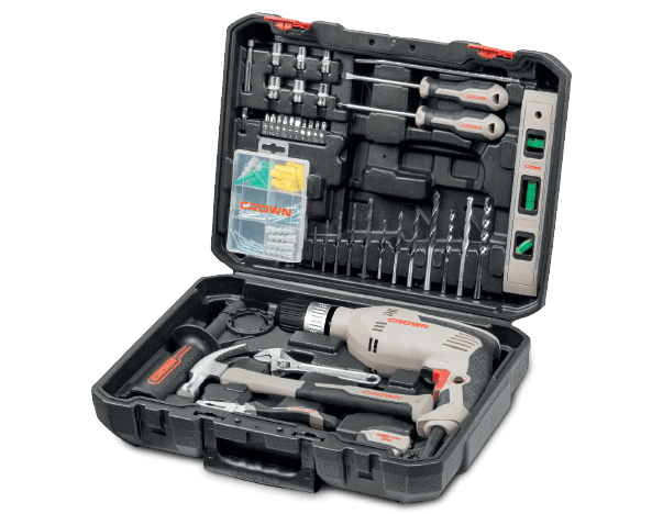 CROWN CK10-XA98 Professional Impact Drill With 98pcs Set of Tools & Accessories, Electric drill set, Model: CK10-XA98_img_5