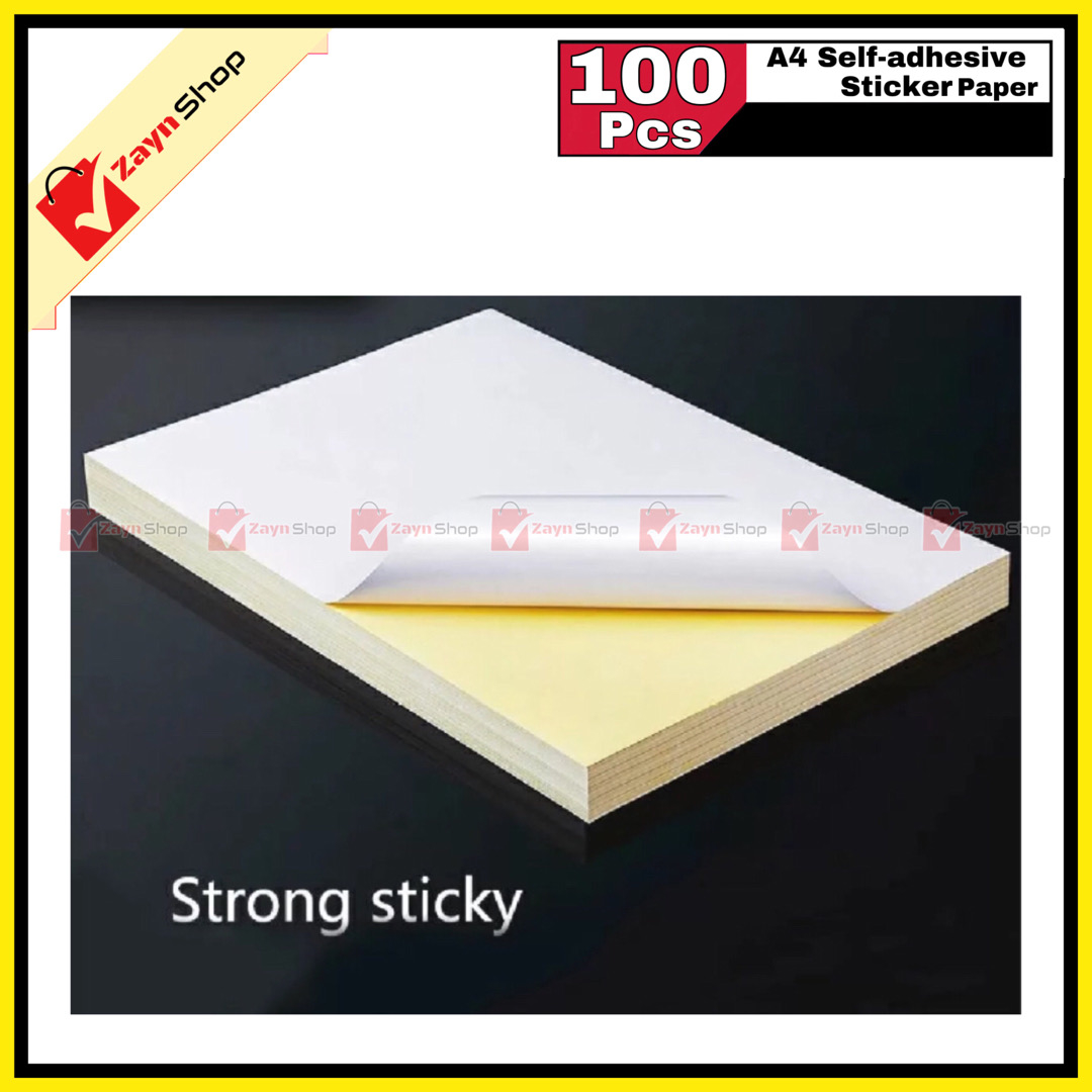 Sticker Paper Glossy A4 Size Pack of 100 pcs_img_1