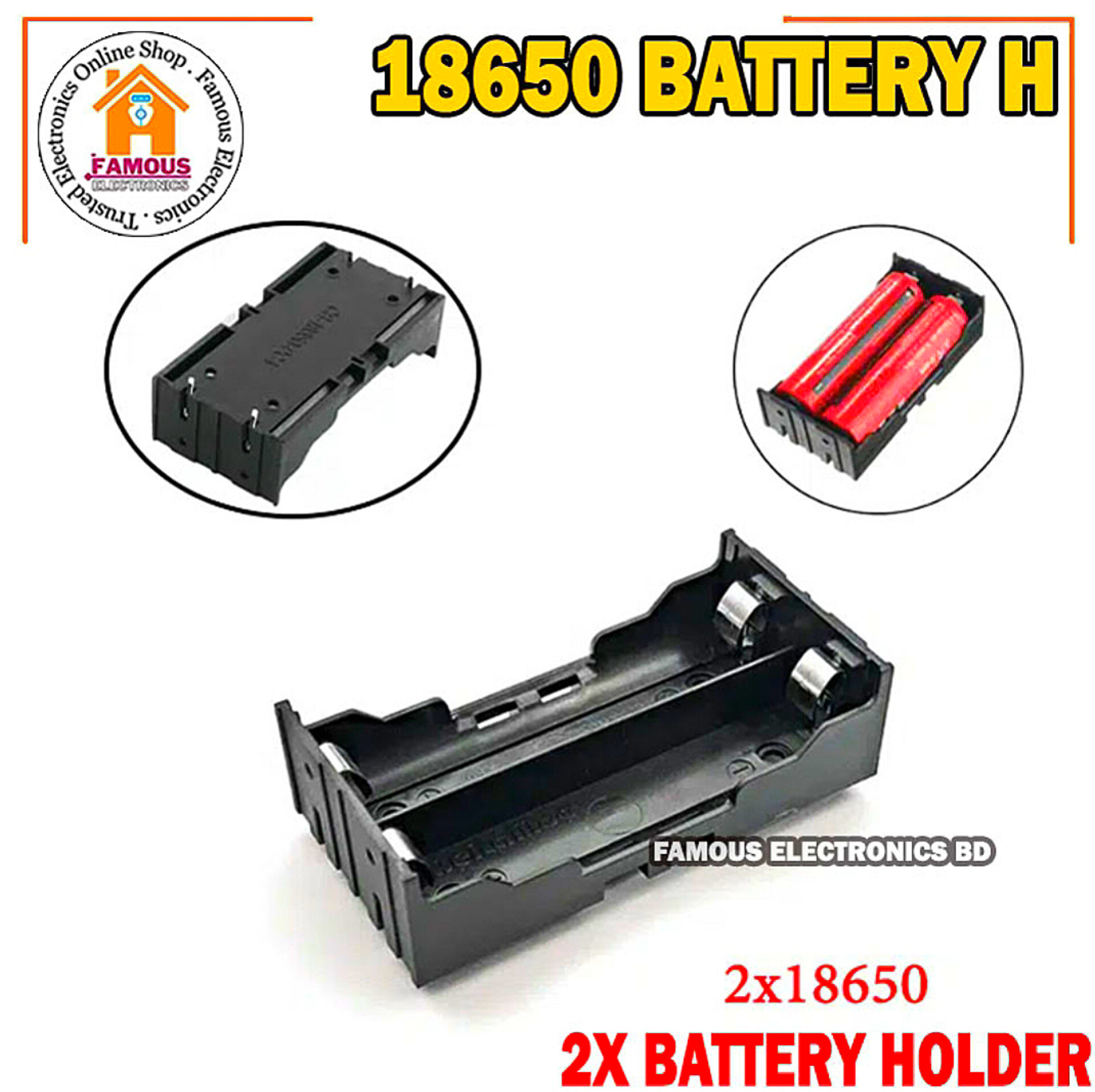 18650 Battery Case Holder Bracket Storage Holder 2X Slot for 2 Cell_img_6