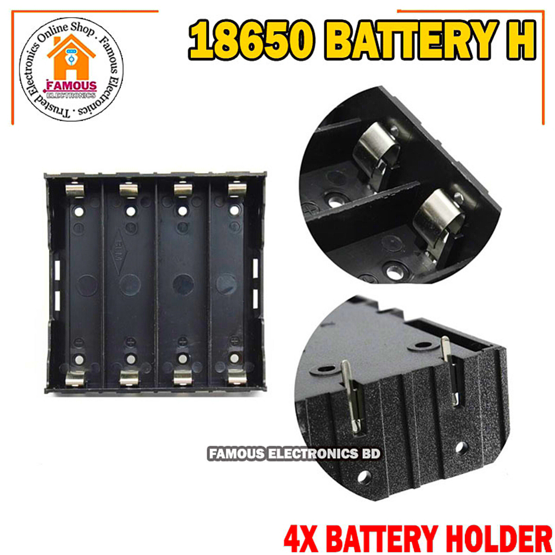 18650 Battery Case Holder Bracket Storage Holder 4X Slot for 4 Cell_img_5