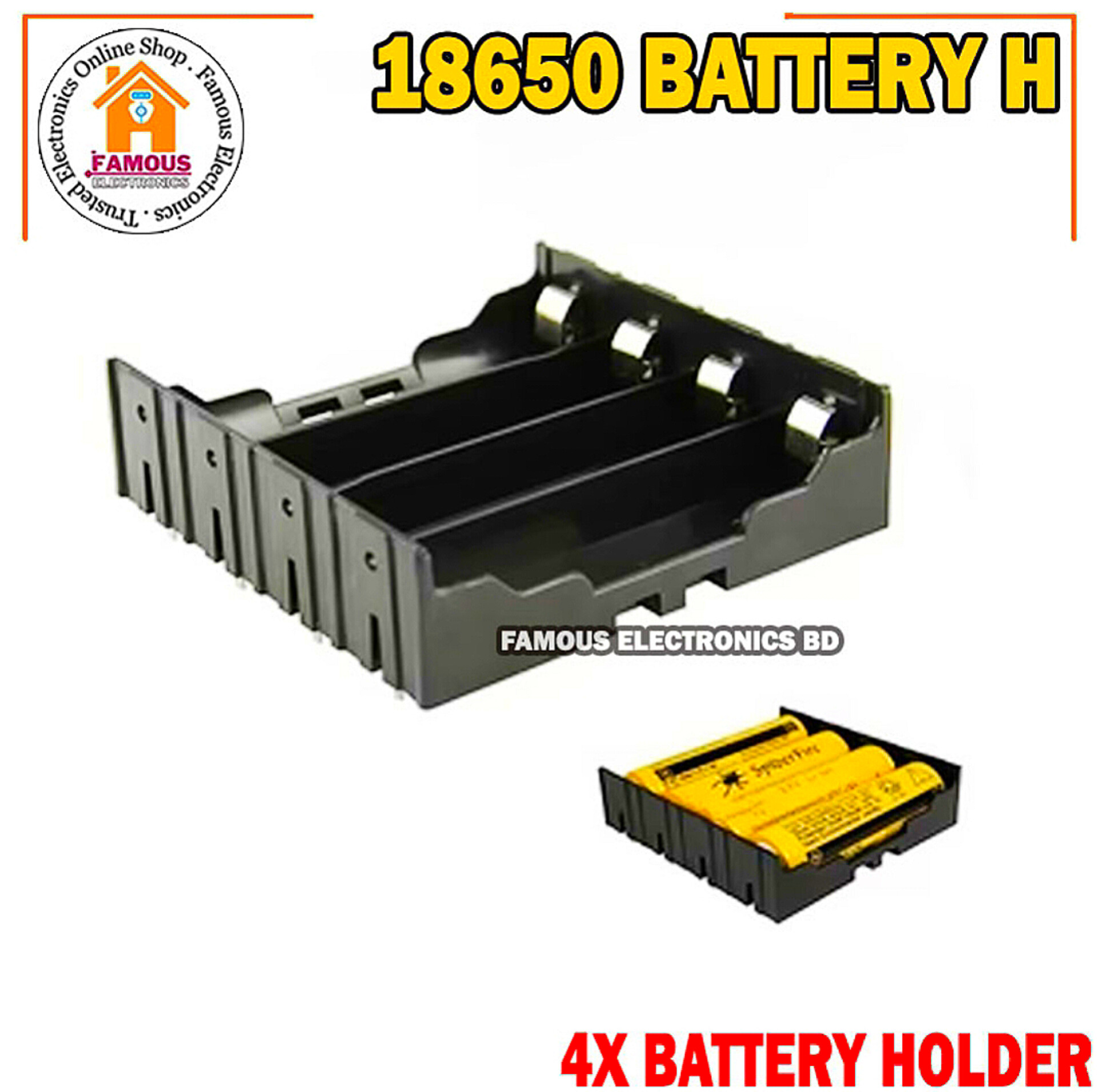 18650 Battery Case Holder Bracket Storage Holder 4X Slot for 4 Cell_img_4