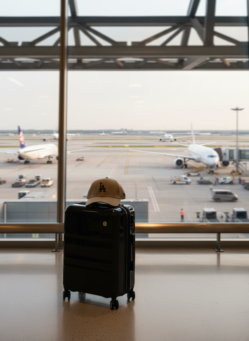 Desert Sand Khaki LA Embroidered Cap with Metal Clip Adjuster // BRANDZ X_img_1