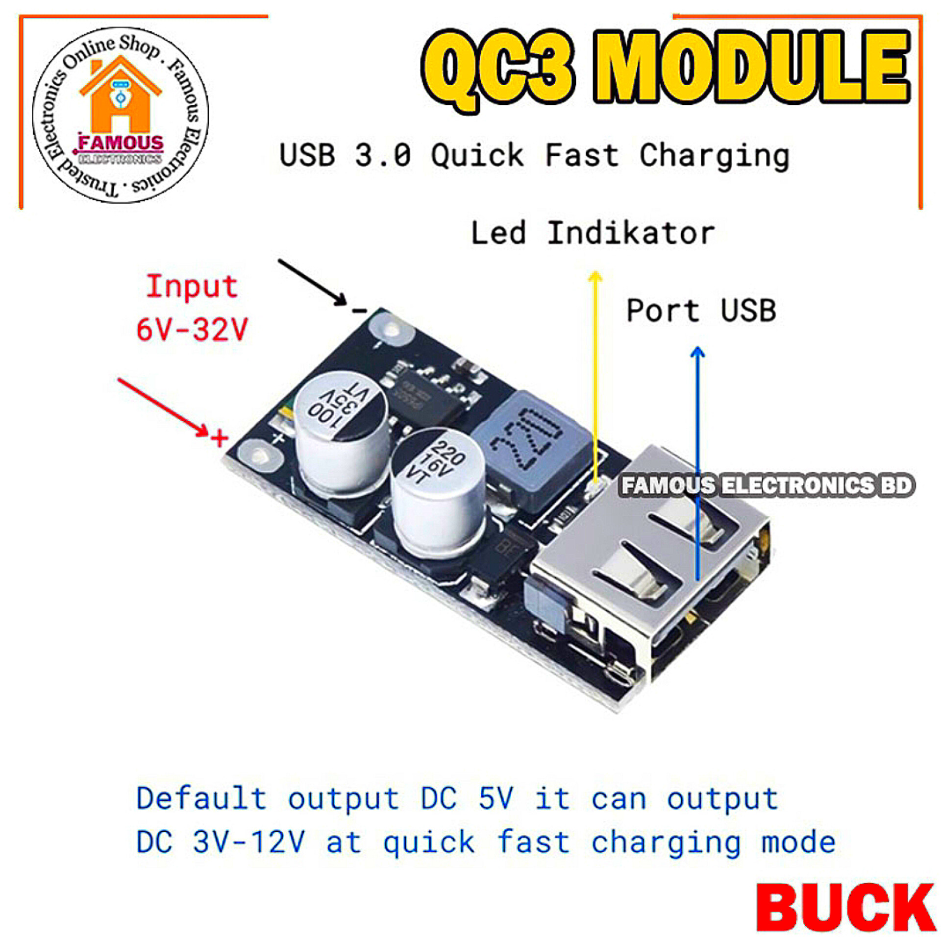 QC 3.0 2.0 usb fast quick charging module DIY charge board phone charger Encounter_img_3