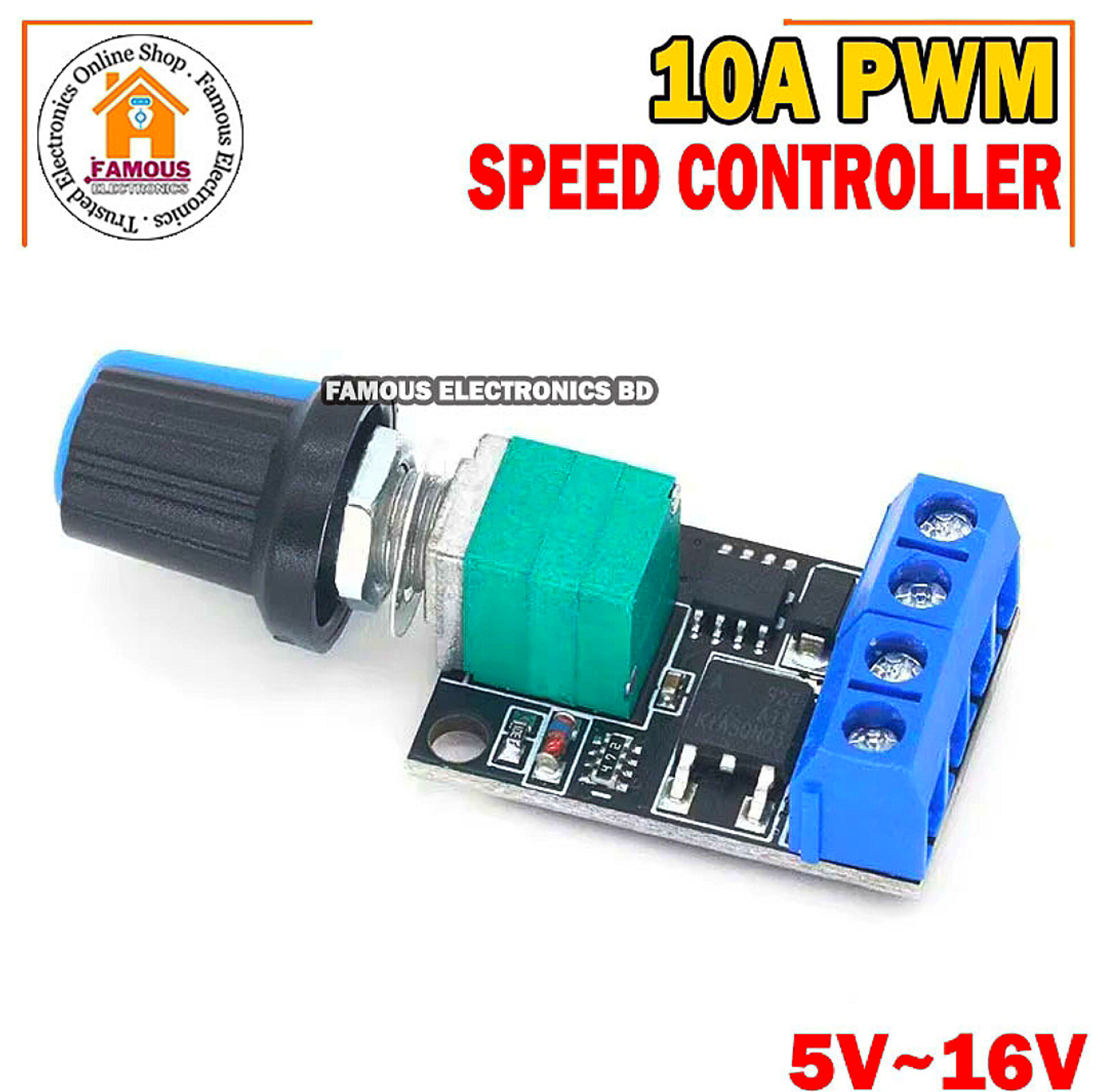 5V 9V 12V 16V 10A PWM DC Motor Speed Controller LED Dimmer Dimming Module Adjustable Speed Regulator Control Switch_img_4