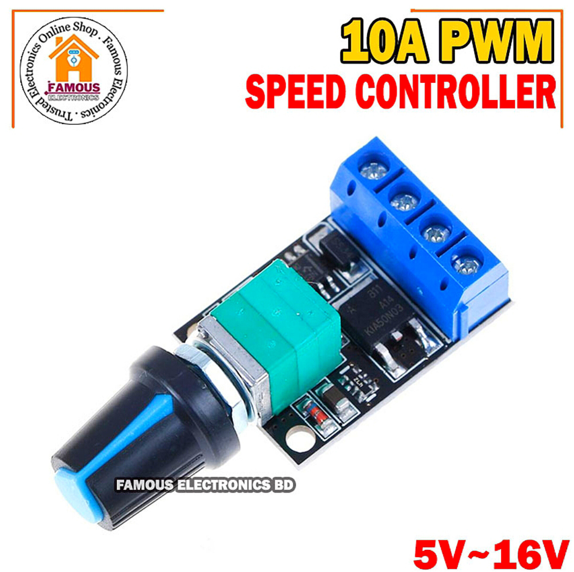 5V 9V 12V 16V 10A PWM DC Motor Speed Controller LED Dimmer Dimming Module Adjustable Speed Regulator Control Switch_img_3