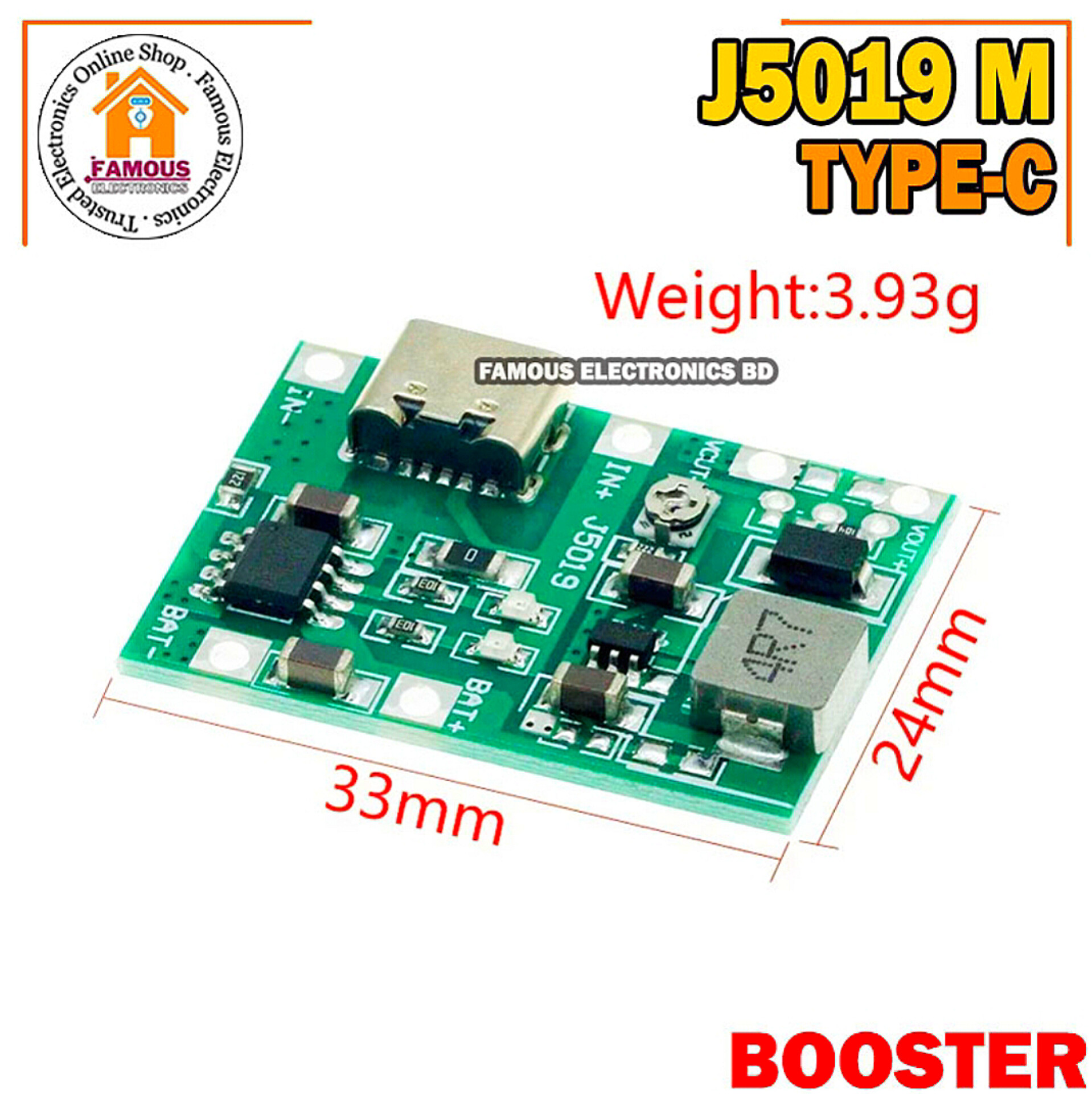 J5019 TYPE-C Li-ion 3.7/4.2 Volt Battery Charger Board + DC-DC Step Up and Down Boost Module_img_4