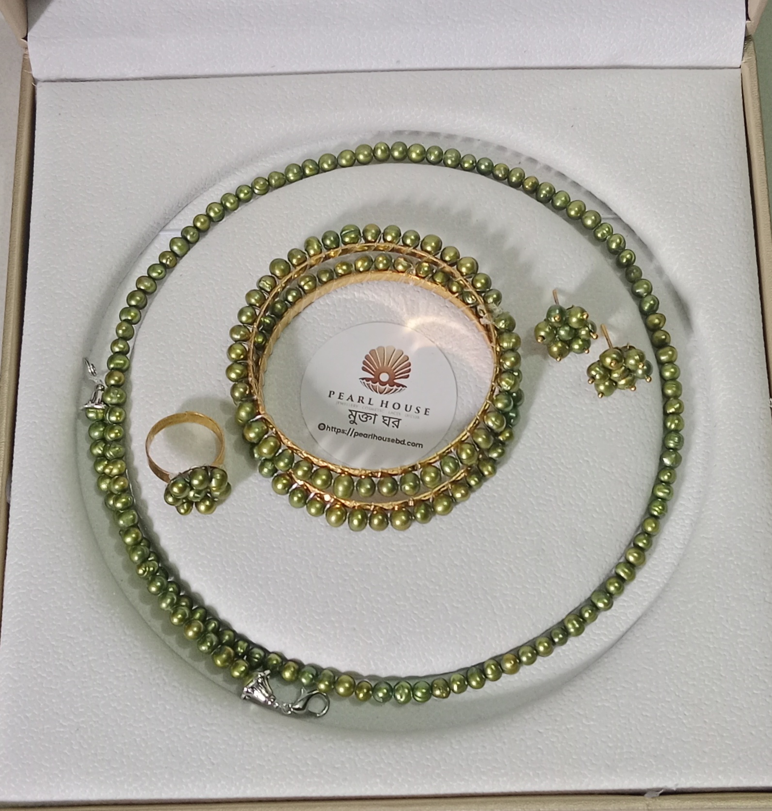 Exclusive Green Pearl Necklace Combo Set_img_0
