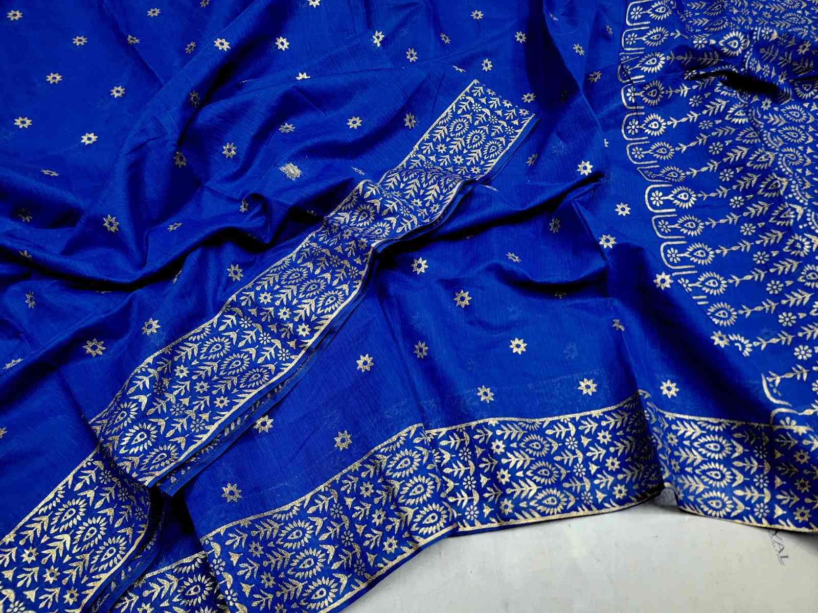 💥 হাফসিল্ক গ্লিটার ওয়ার্ক আফসান প্রিন্ট শাড়ি ব্লাউস পিস সহ 💥_img_1