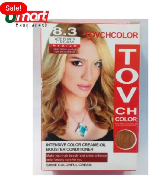 TOVCHCOLOR Hair Color Shade 8.3 Medium Gold 80mlx2