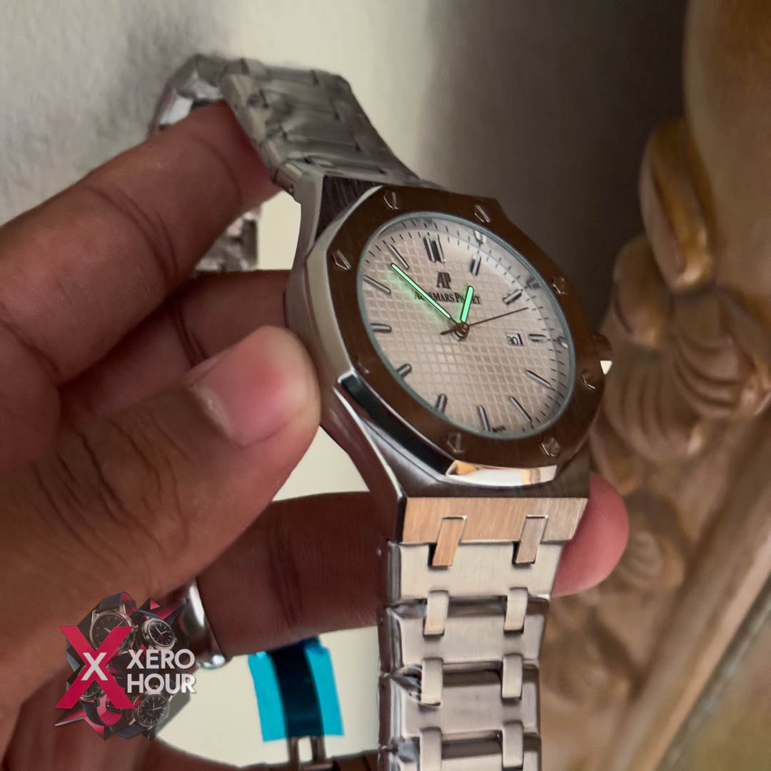 Audemars Piguet Royal oak Upgraded Edition | Silver With White dial_img_5