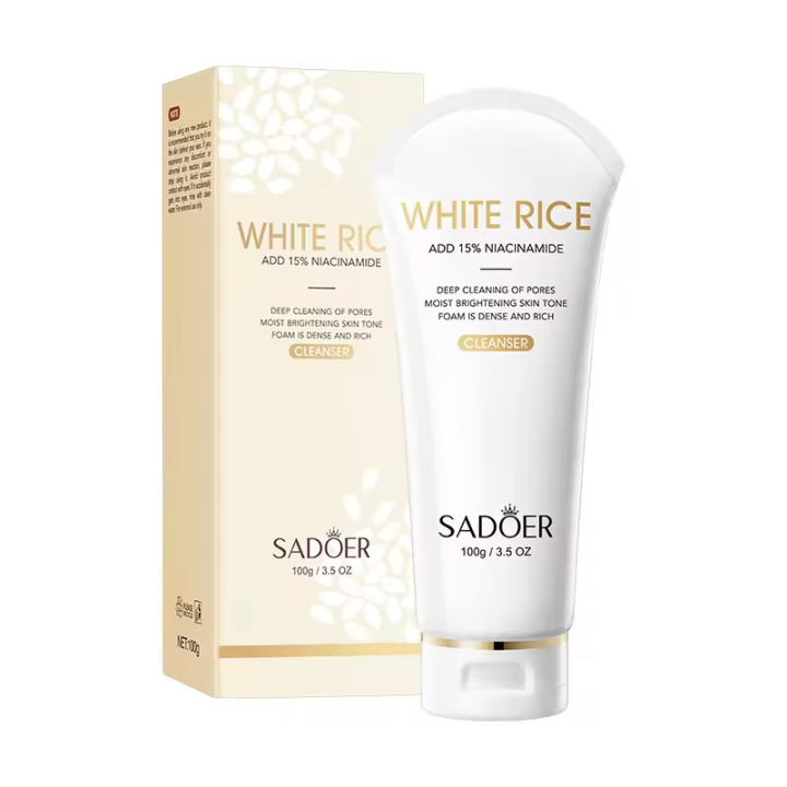 White Rice Cleanser – 100g | Deep Pore Cleansing & Brightening Face Wash with 15% Niacinamide