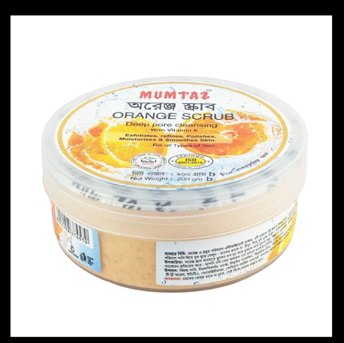 Mumtaz Orange Scrub Deep Pore Cleanser with Vitamin E – 200gm (For All Skin Types)