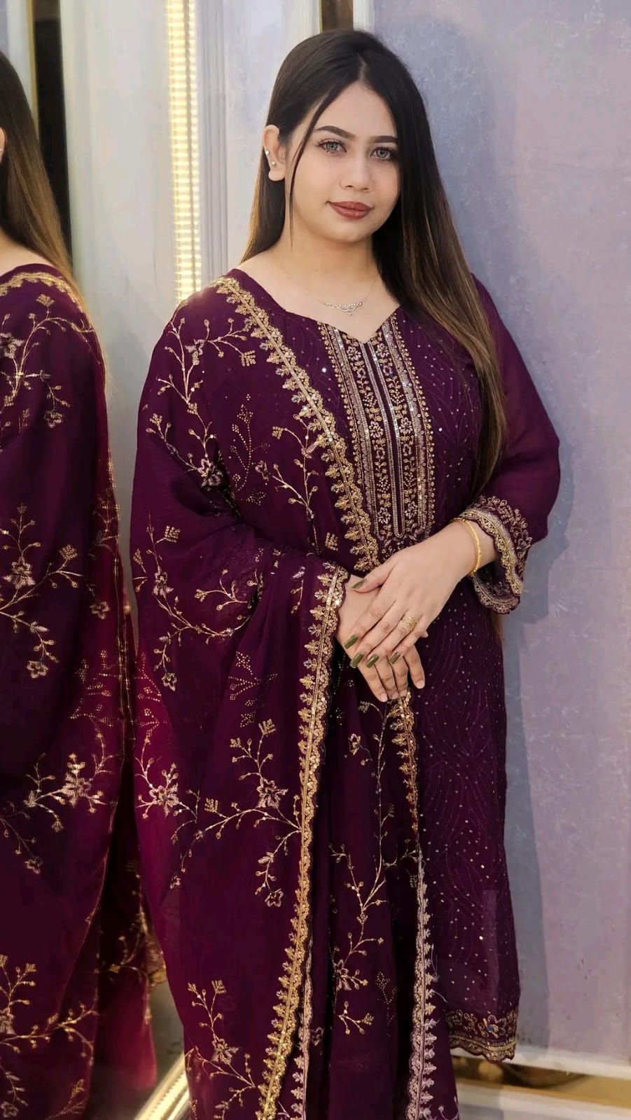 Georgette Embroidered Four-Piece Set_img_0