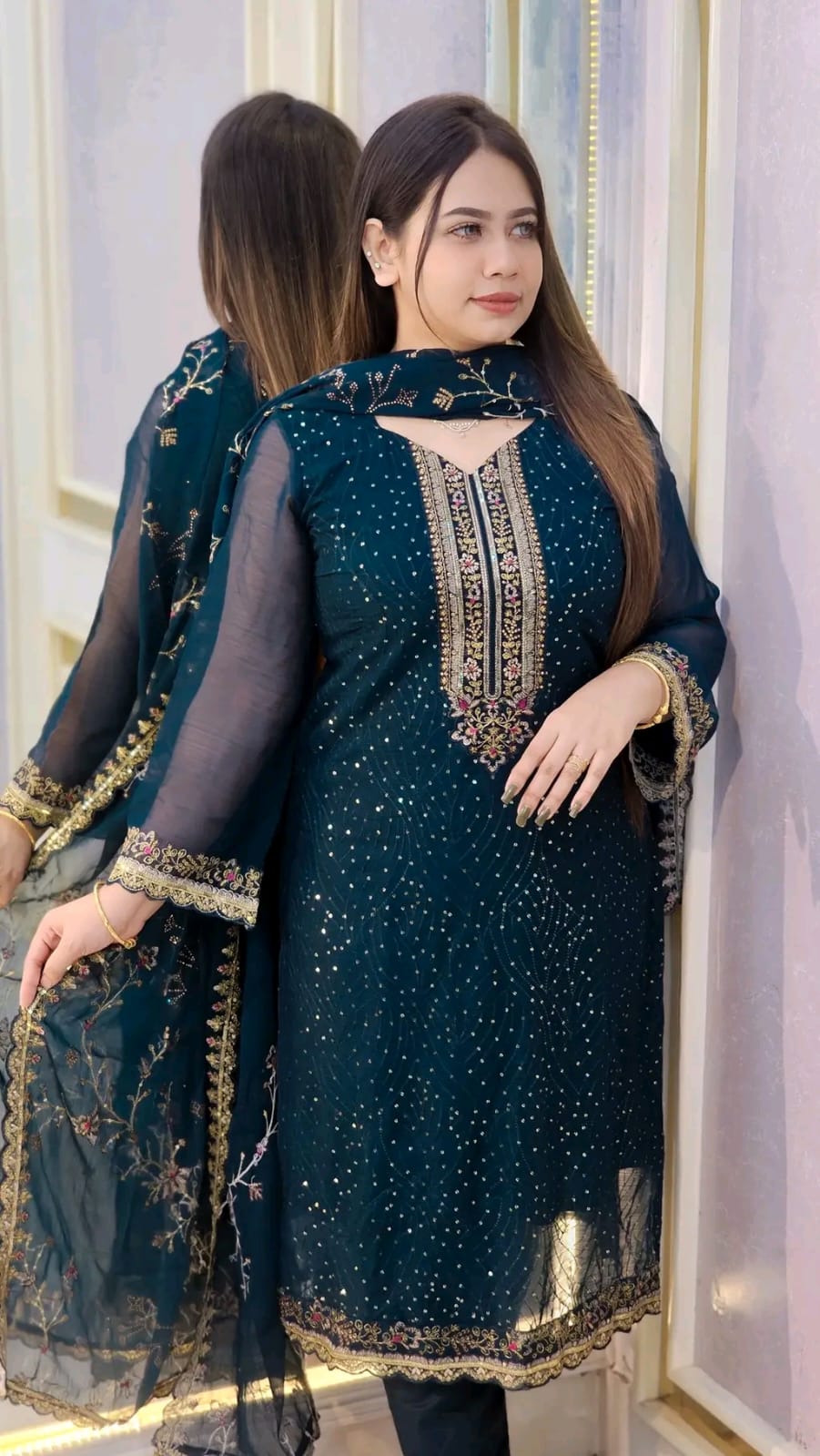 Georgette Embroidered Four-Piece Set_img_0