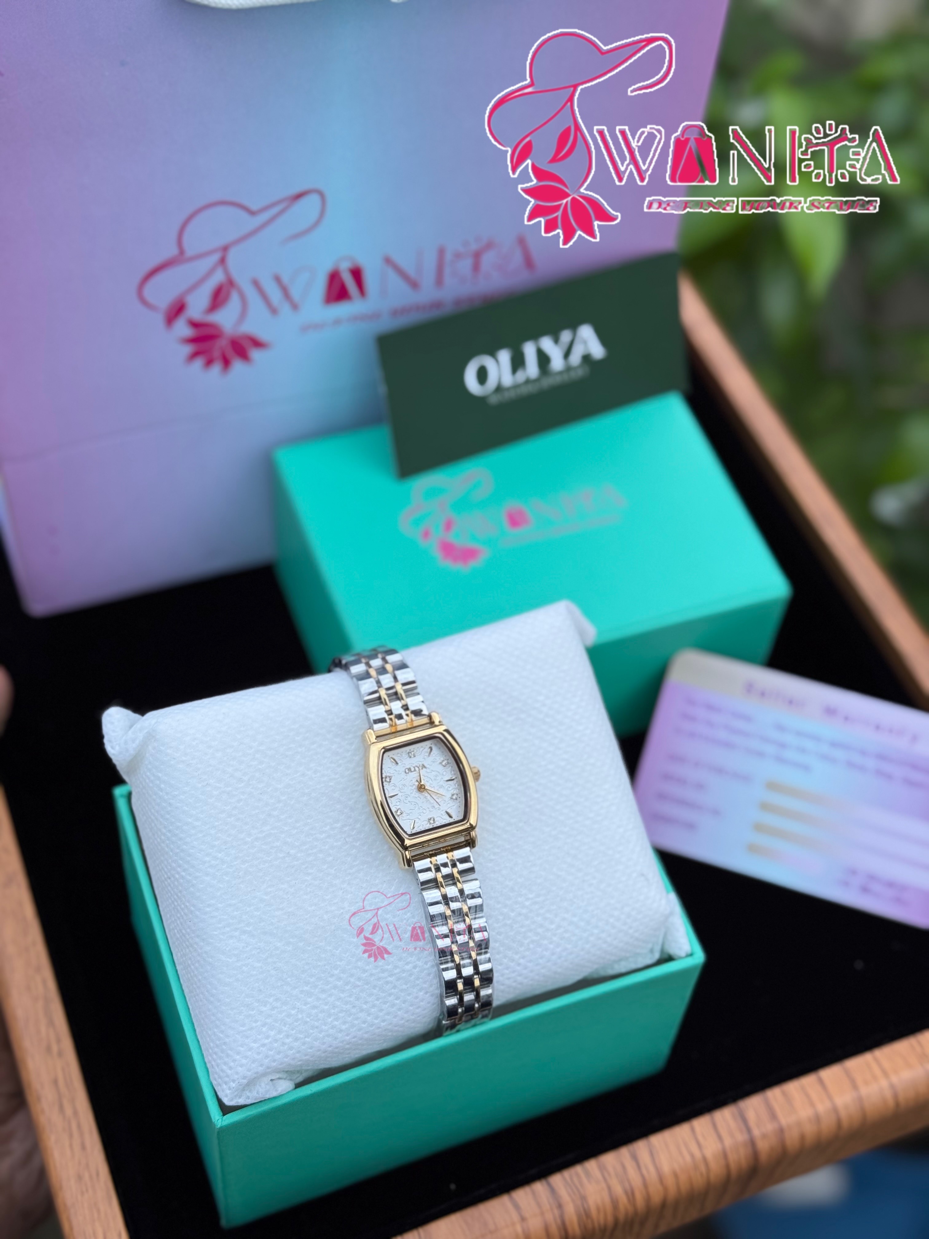 Oliya Ladies Dual Tone White Dial Watch
