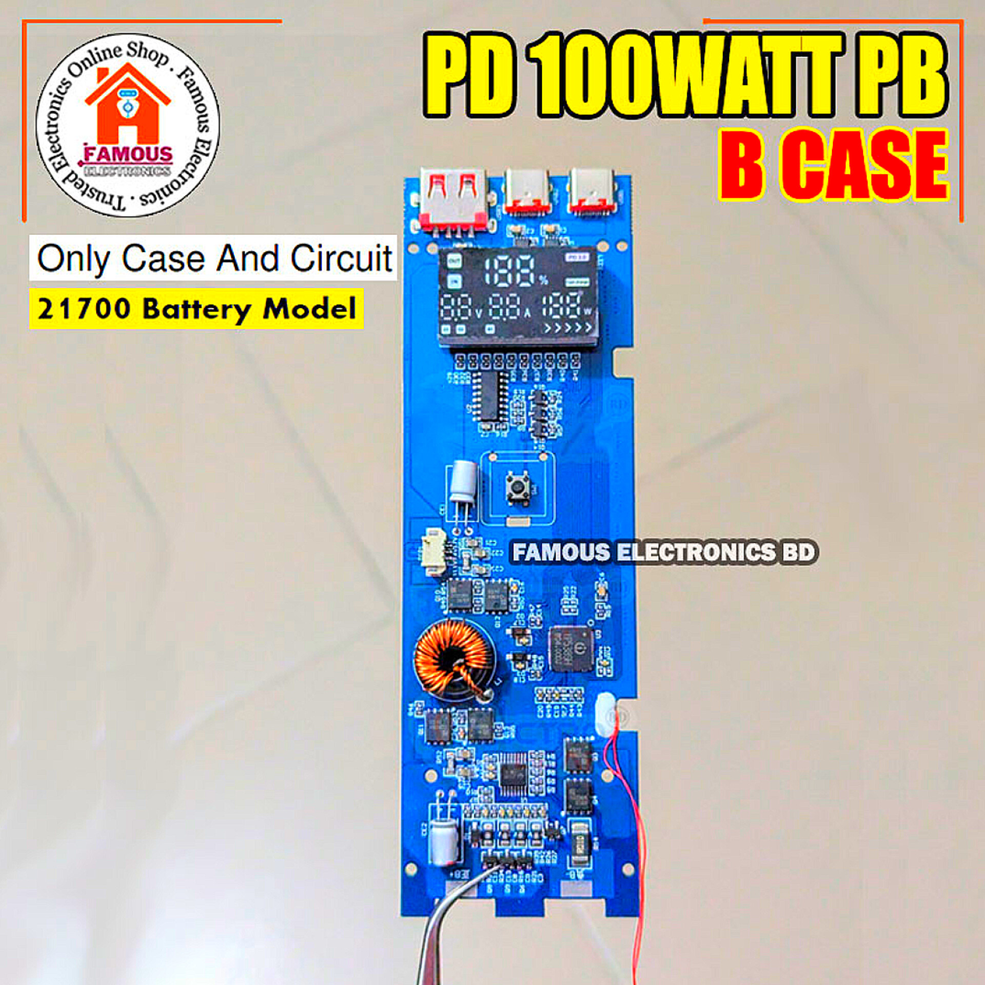 PD 100W Power Bank case For 20000mAh 21700 5000mAh high Quality Power Bank Making (Battery Not Included)_img_1