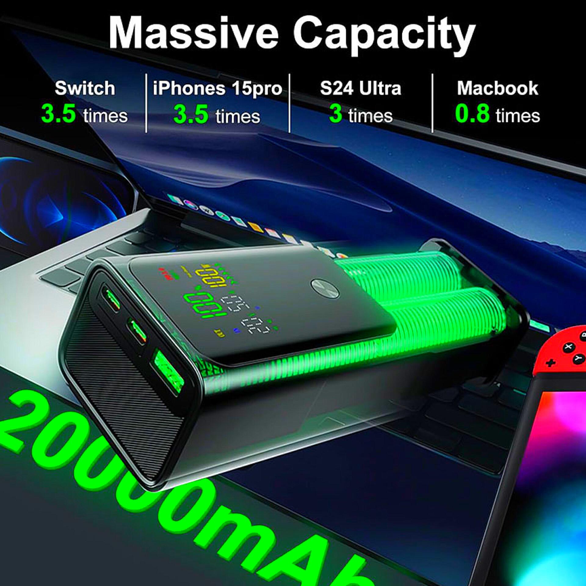 PD 100W Power Bank case For 20000mAh 21700 5000mAh high Quality Power Bank Making (Battery Not Included)_img_5