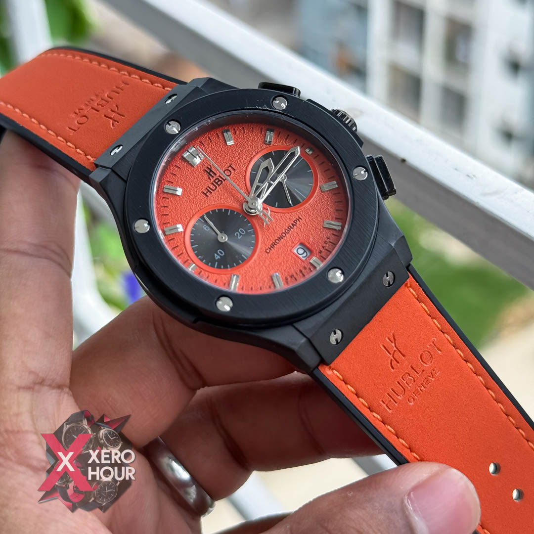 Hublot Classic Fusion Watches Chronograph | Velvet Orange belt -Orange dial_img_1
