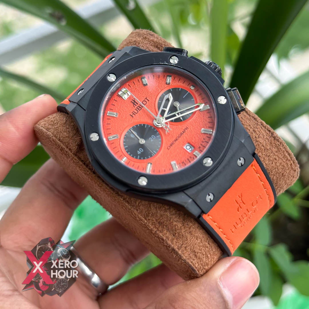 Hublot Classic Fusion Watches Chronograph | Velvet Orange belt -Orange dial_img_4