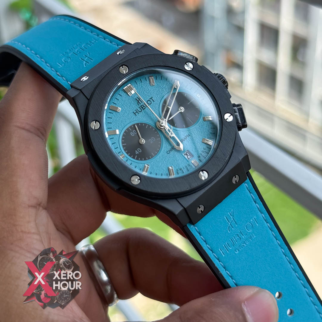 Hublot Classic Fusion Watches Chronograph | Velvet Blue belt Blue Dial_img_2