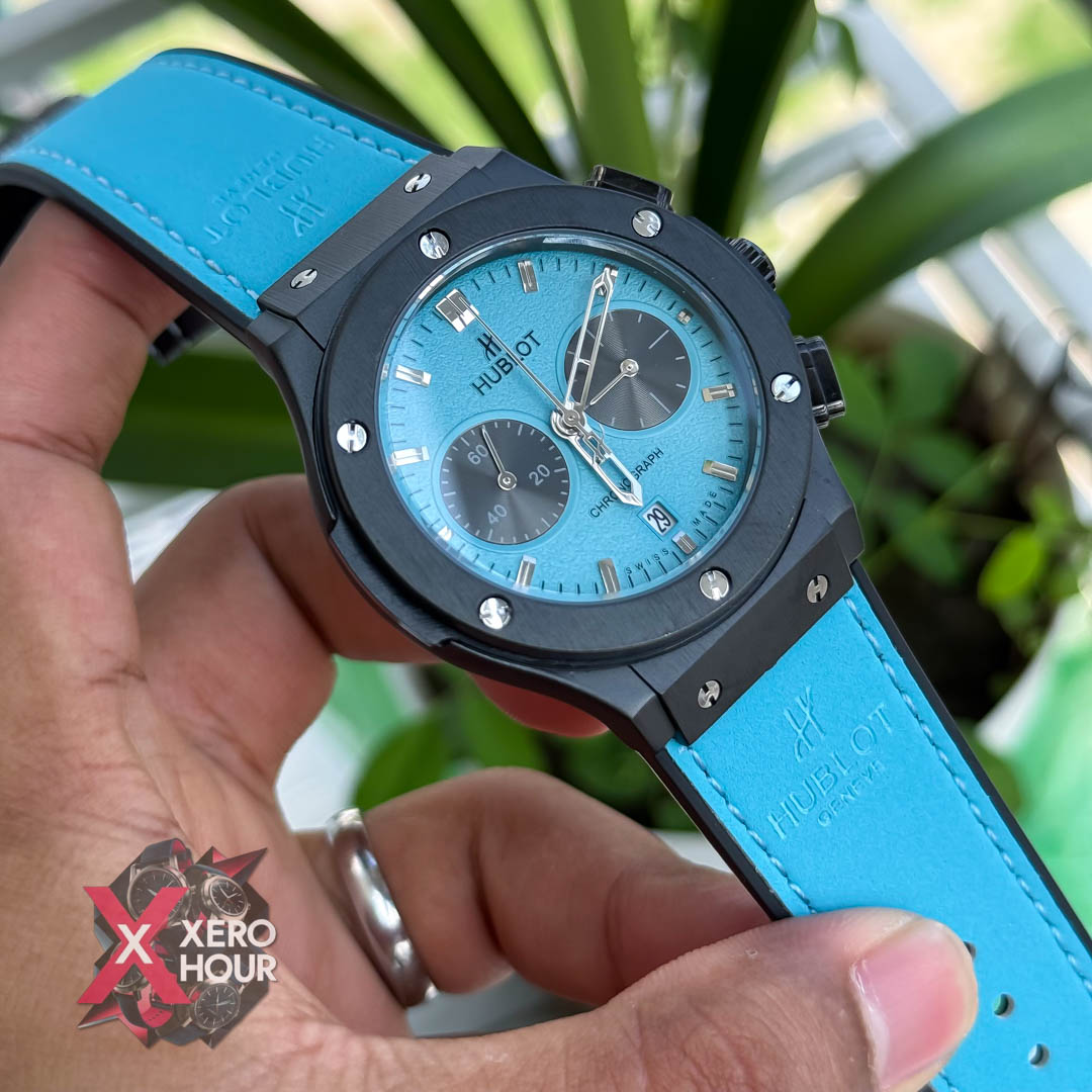 Hublot Classic Fusion Watches Chronograph | Velvet Blue belt Blue Dial_img_1
