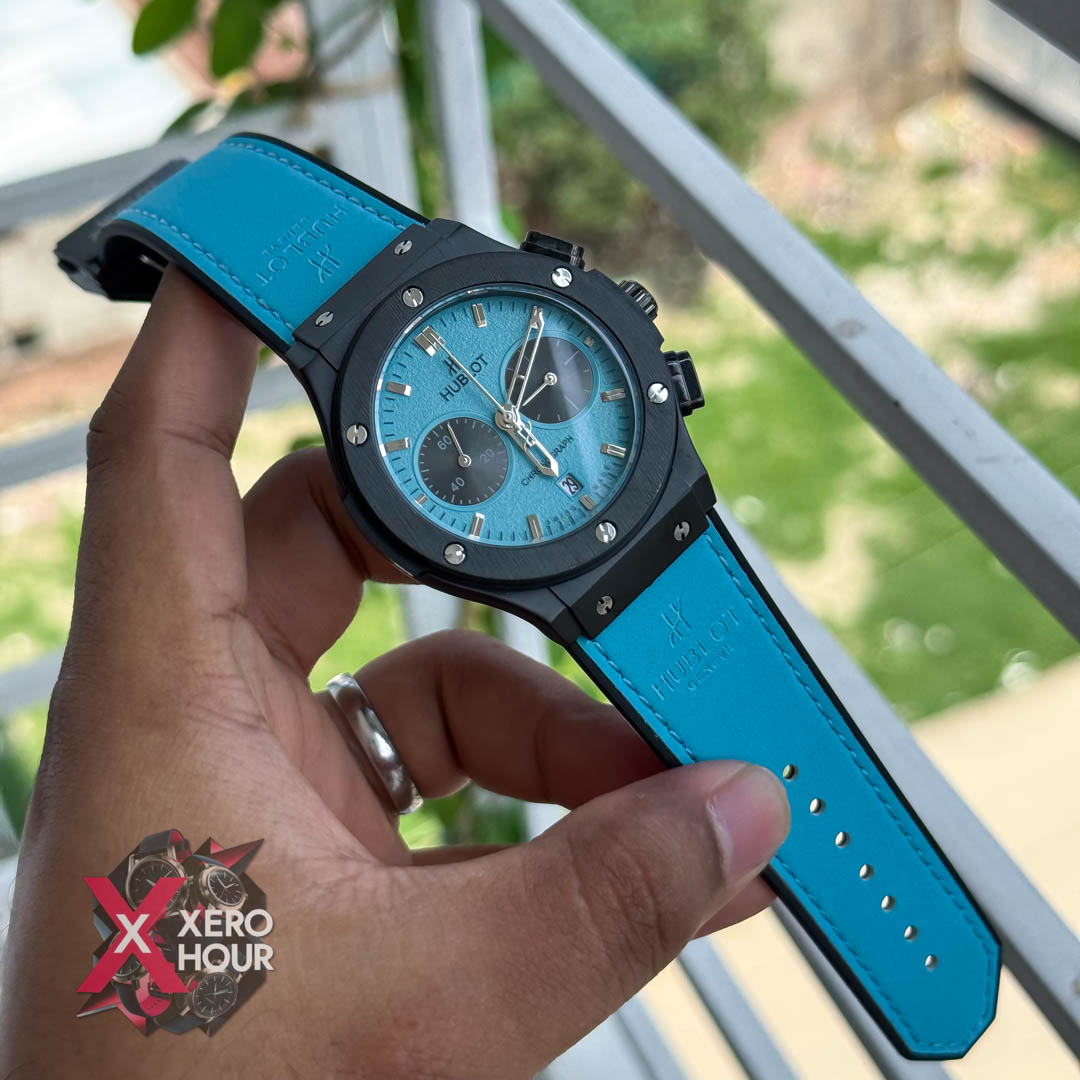 Hublot Classic Fusion Watches Chronograph | Velvet Blue belt Blue Dial_img_3