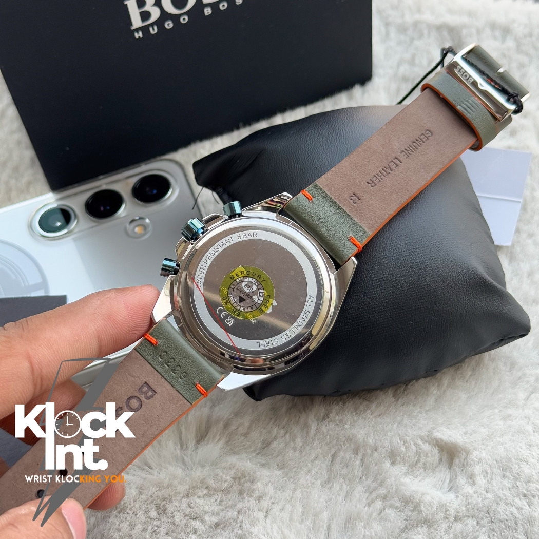 Hugo Boss Cloud Green Dial leather Strap watch |HB 1514018 | Authentic_img_2