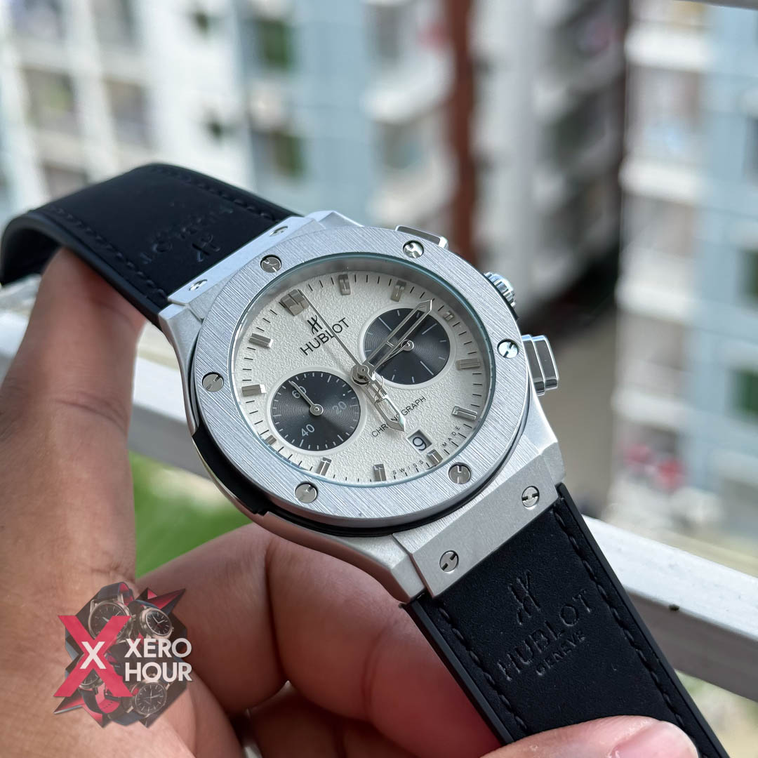 Hublot Classic Fusion Watches Chronograph | Velvet Black belt White Dial