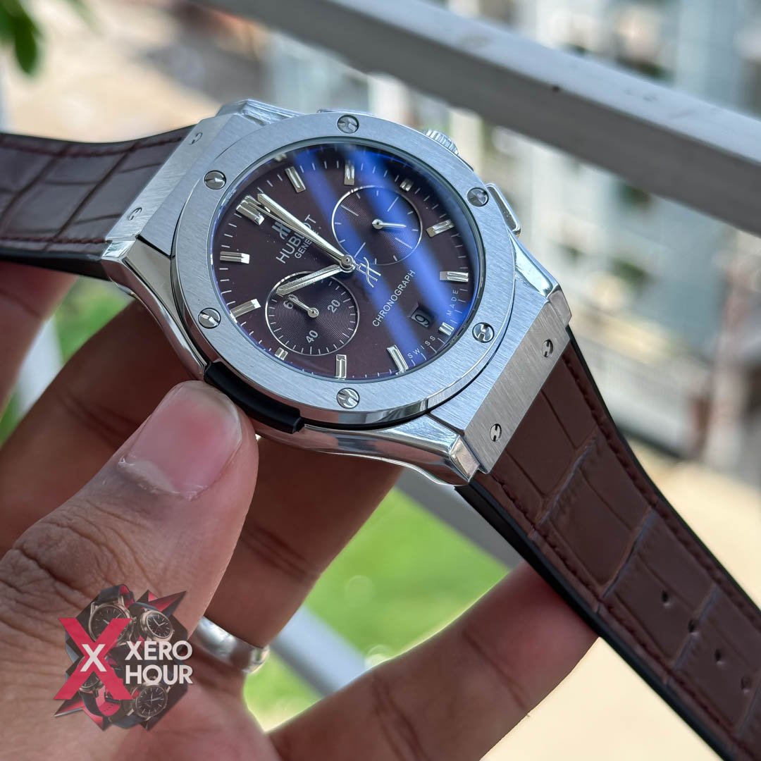 Hublot Classic Fusion Watches Chronograph | Crocodile leather Brown Red
