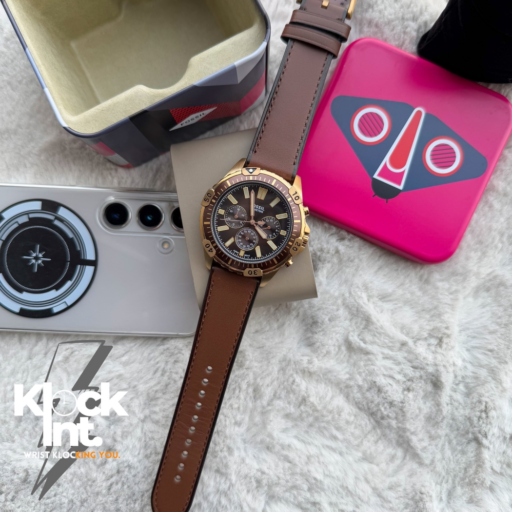 Fossil Golden Chronograph | Authentic Brown