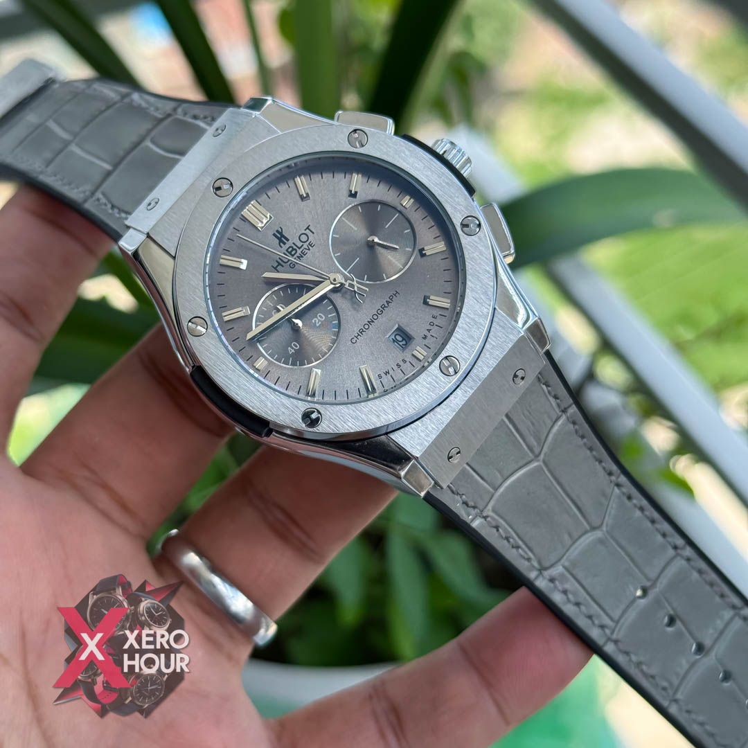 Hublot Classic Fusion Watches Chronograph Crocodile leather Grey