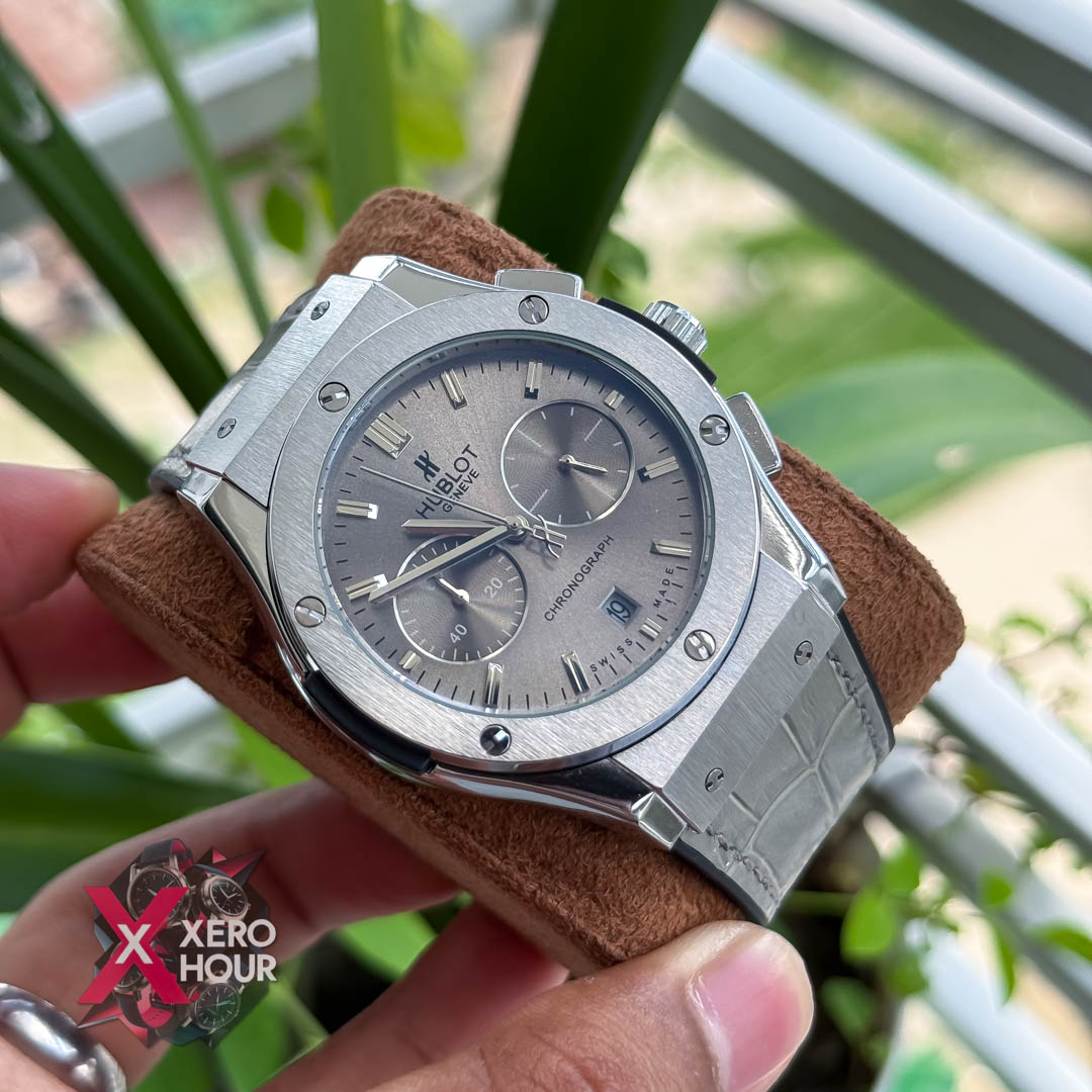 Hublot Classic Fusion Watches Chronograph Crocodile leather Grey_img_4