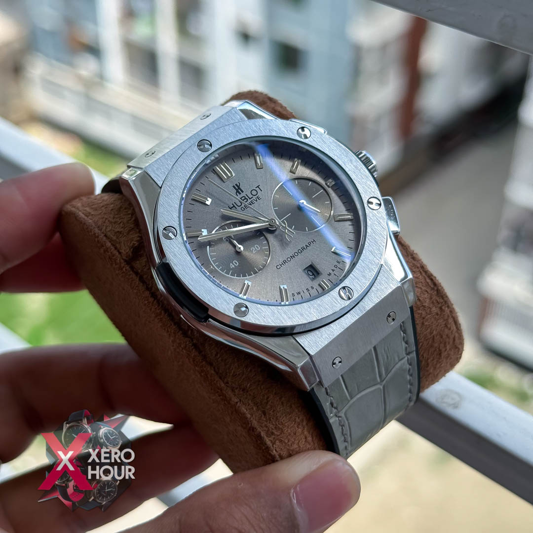 Hublot Classic Fusion Watches Chronograph Crocodile leather Grey_img_3
