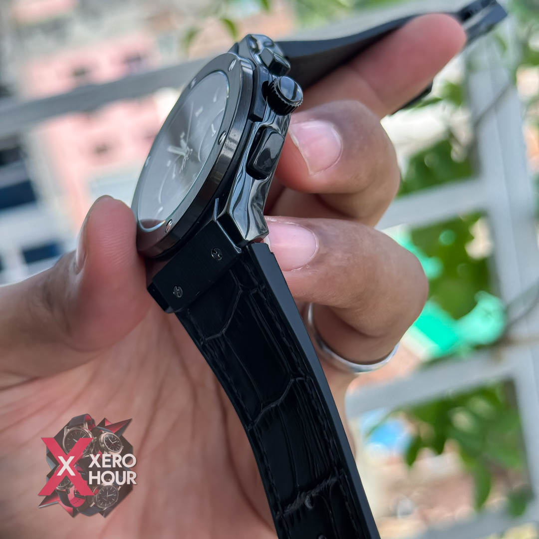 Hublot Classic Fusion Watches Chronograph | Crocodila Balck belt black dial_img_1