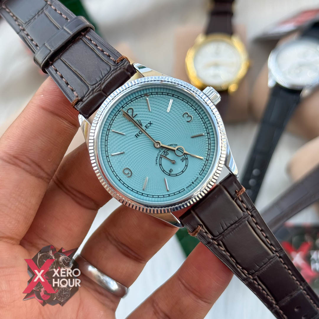 Rolex 1908 Classic Series Leather Belt | Brown Belt Tiffany Dial