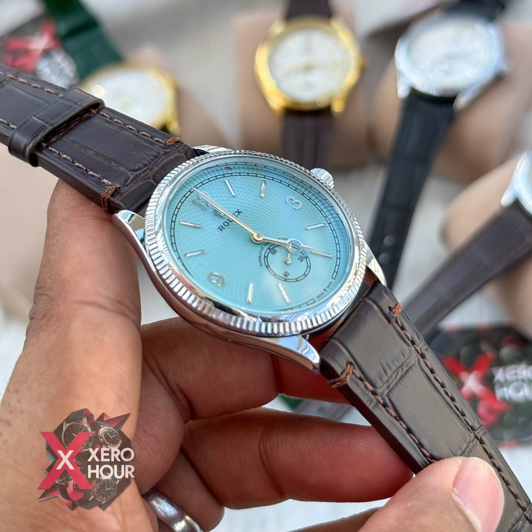 Rolex 1908 Classic Series Leather Belt | Brown Belt Tiffany Dial_img_1