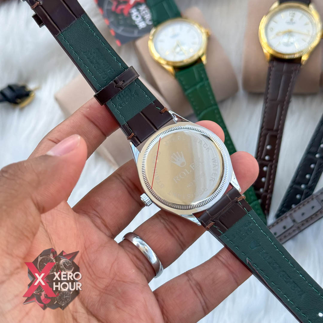 Rolex 1908 Classic Series Leather Belt | Brown Belt Tiffany Dial_img_5