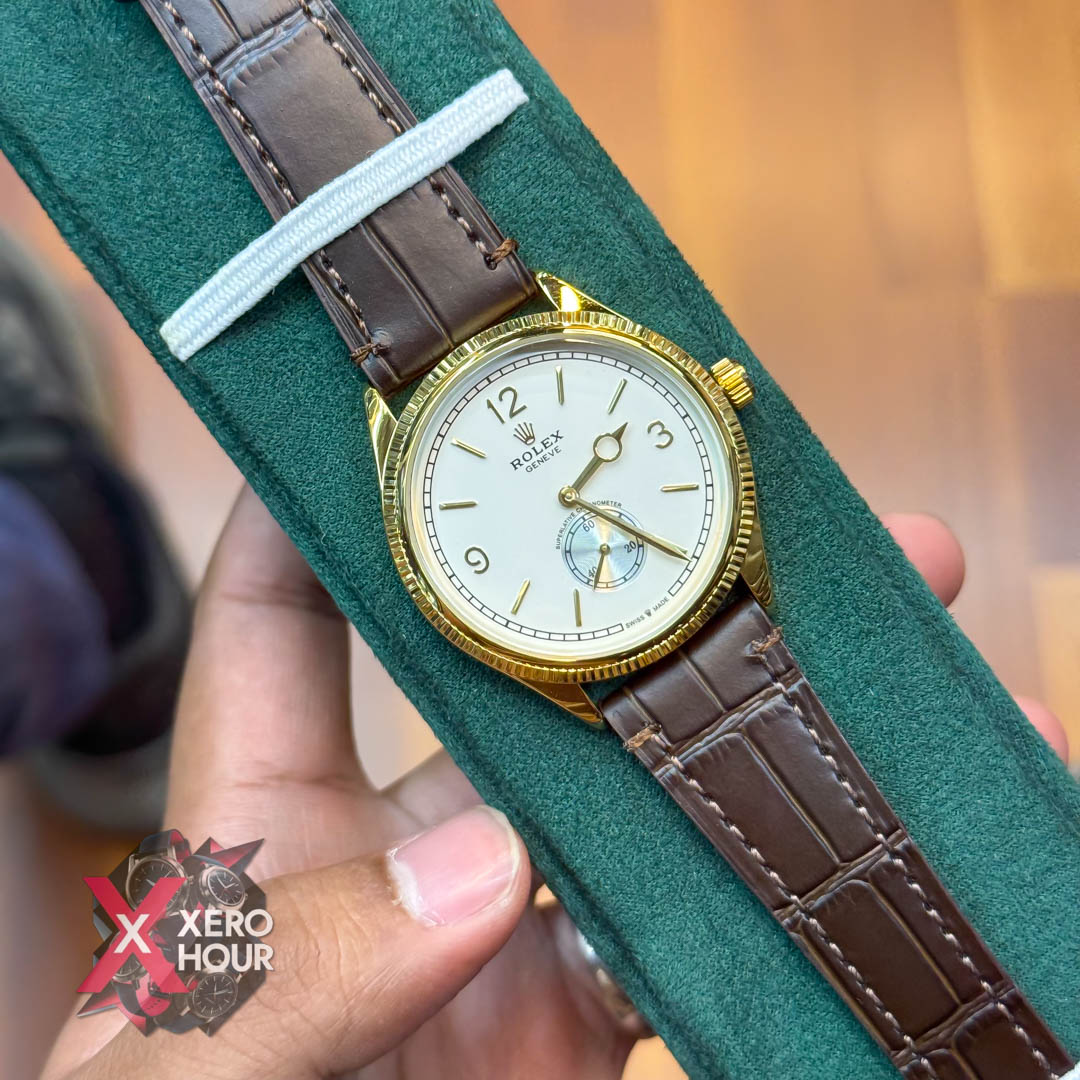 Rolex 1908 Classic style | Brown blet Gold white dial_img_4