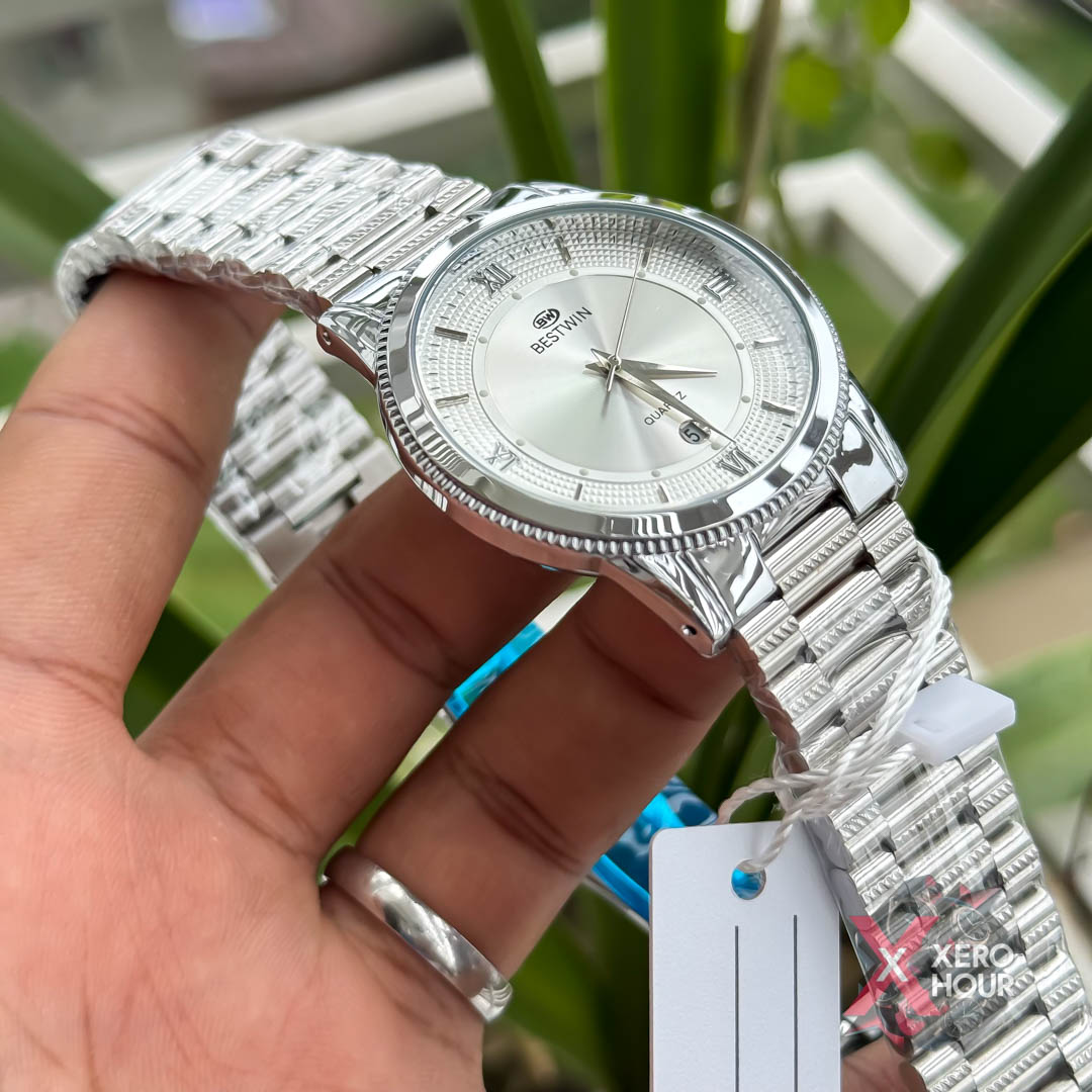 Bestwin BW232 || Formal Watch || Single Tone | Full White_img_3