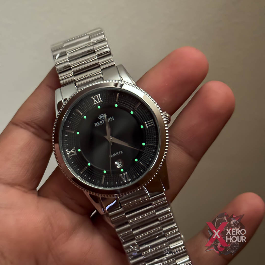 Bestwin BW232 || Formal Watch || Single Tone Black dial_img_4