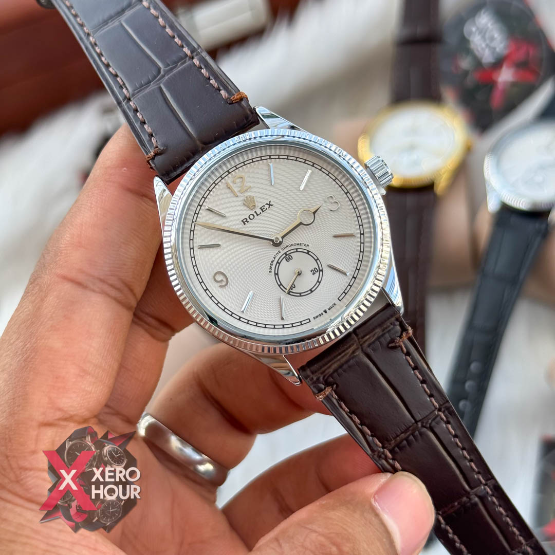 Rolex 1908 Classic Series | Brown blet silver white dial