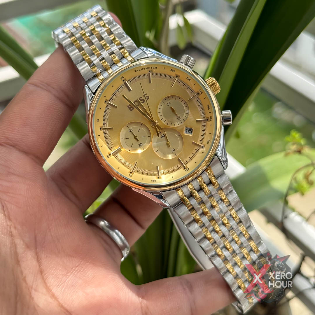 Hugo Boss Chronograph | Dual Tone Sunflower Gold Tone with watch dial_img_1