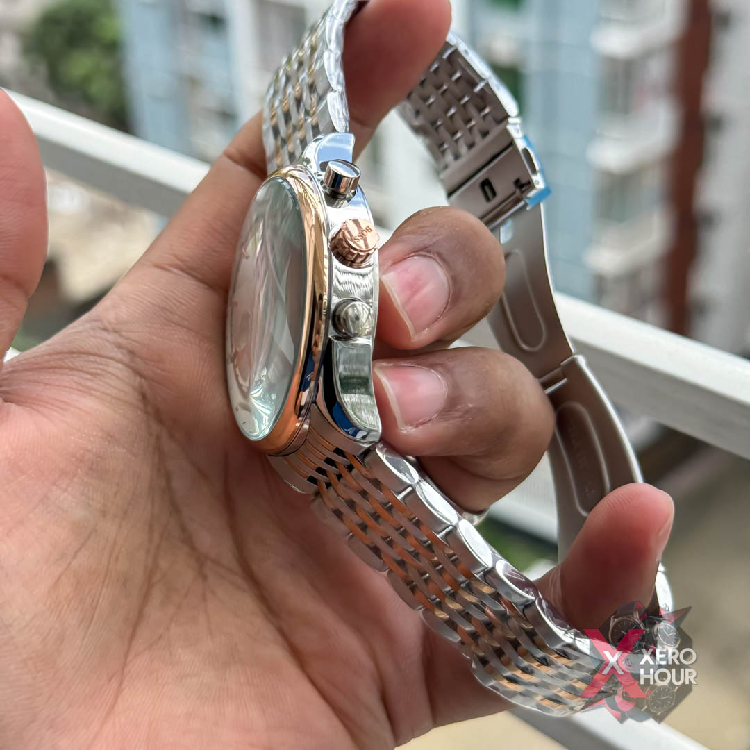 Hugo Boss Chronograph |Dual Tone Rose Gold Tone White Dial_img_3